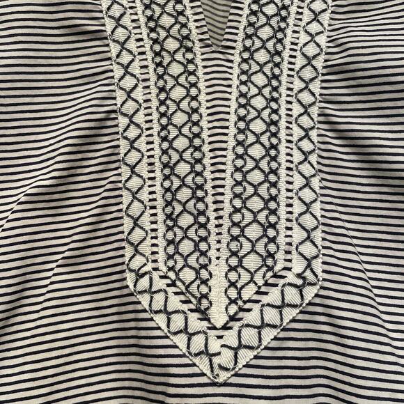 Tory Burch Tunic Dress 4 | Nautical Stripe Embroidered Shift Preppy Coastal $345 - Picture 4 of 10